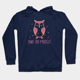 Owl By Myself - Animal Puns Hoodie